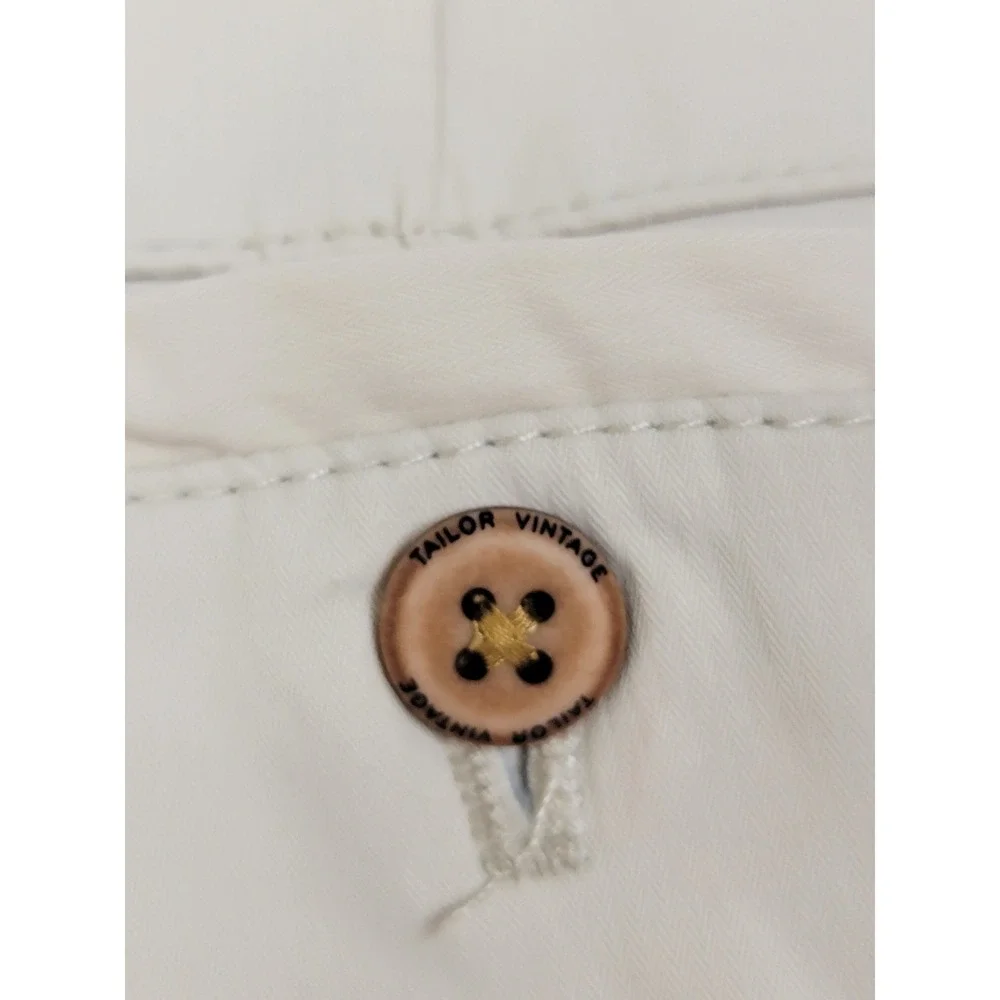 Tailor Vintage Greenwich Slim Straight Chinos 34x32 Pumice Beige Stretch Pants